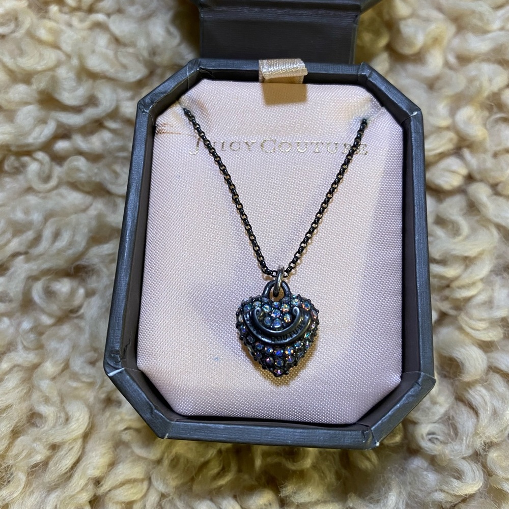 Juicy Couture Crystal Encrusted Heart Necklace